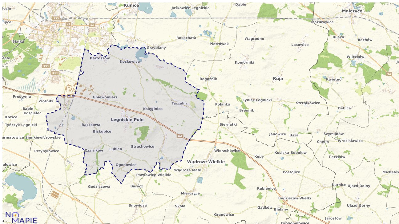 Mapa obszarów ochrony przyrody Legnickiego Pola