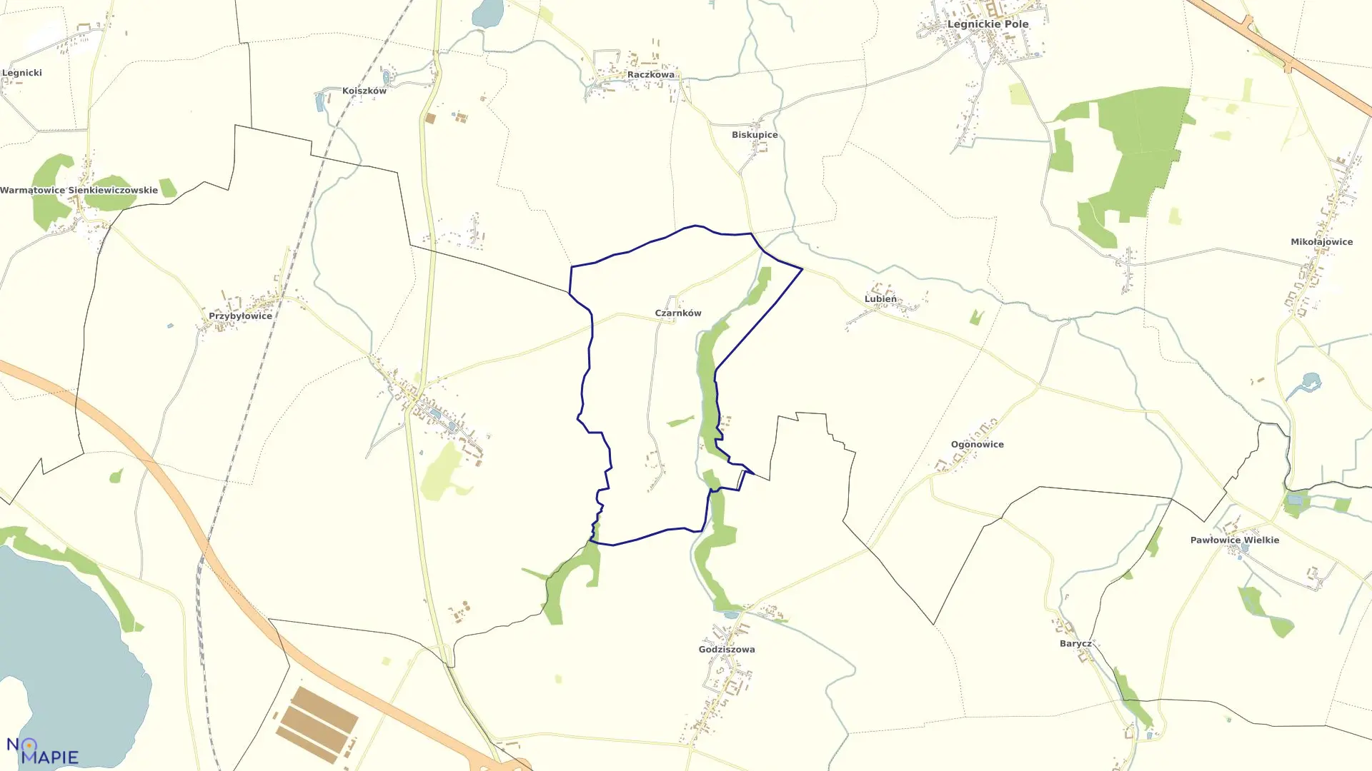 Mapa obrębu CZARNKÓW w gminie Legnickie Pole